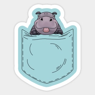 Hippo in a pocket Sticker